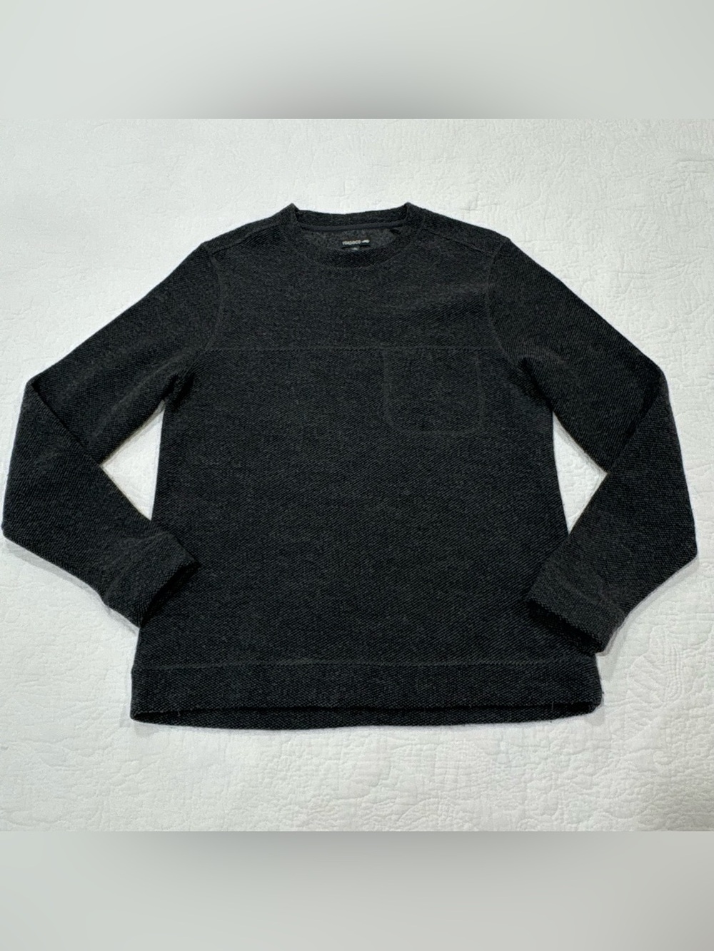 Toad &Co Sweater Men’s M Gray Waffle Knit Thermal Crew Neck Pullover Casual